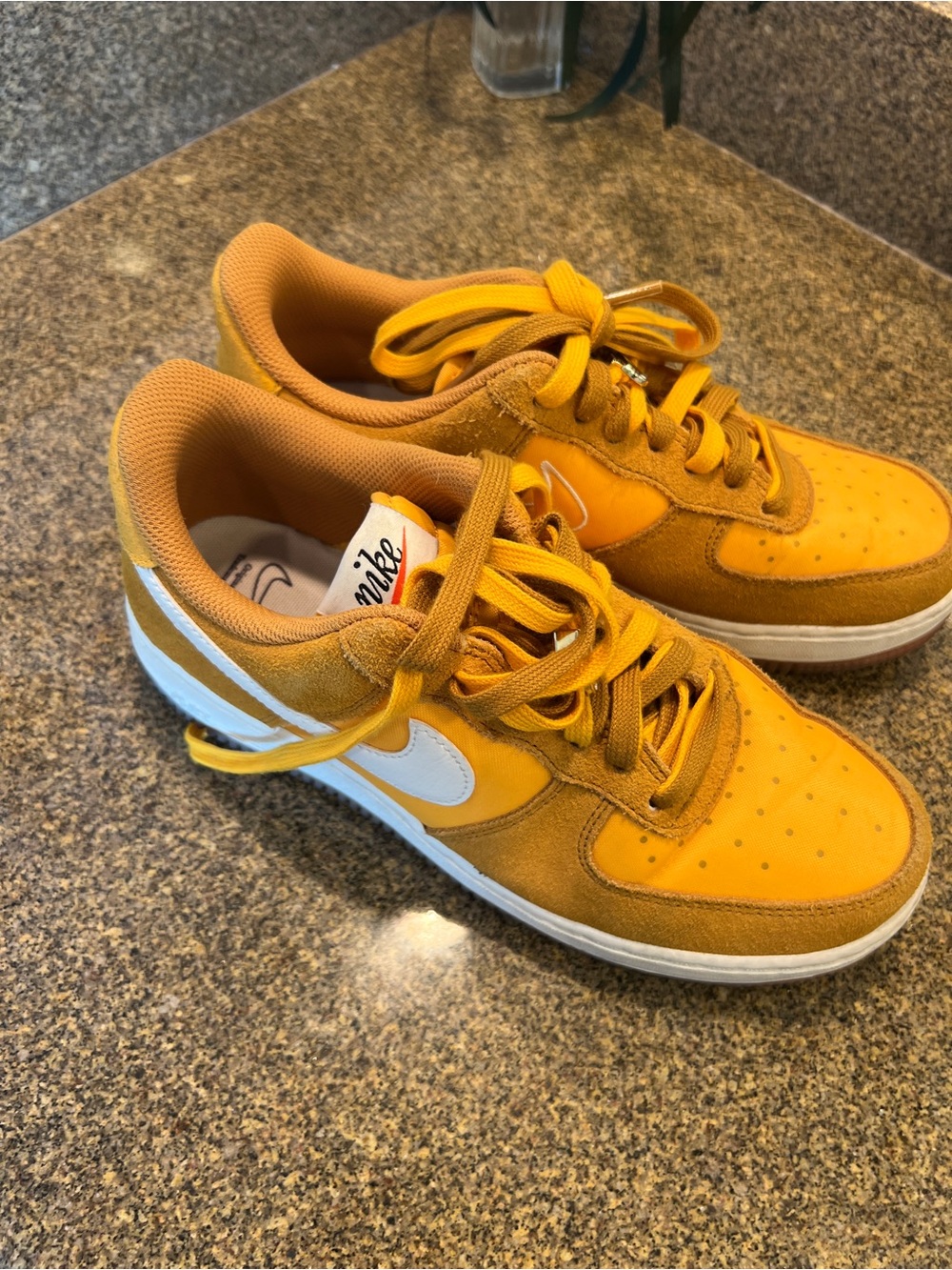 Nike Low-Top Sneakers in Mustard/White
